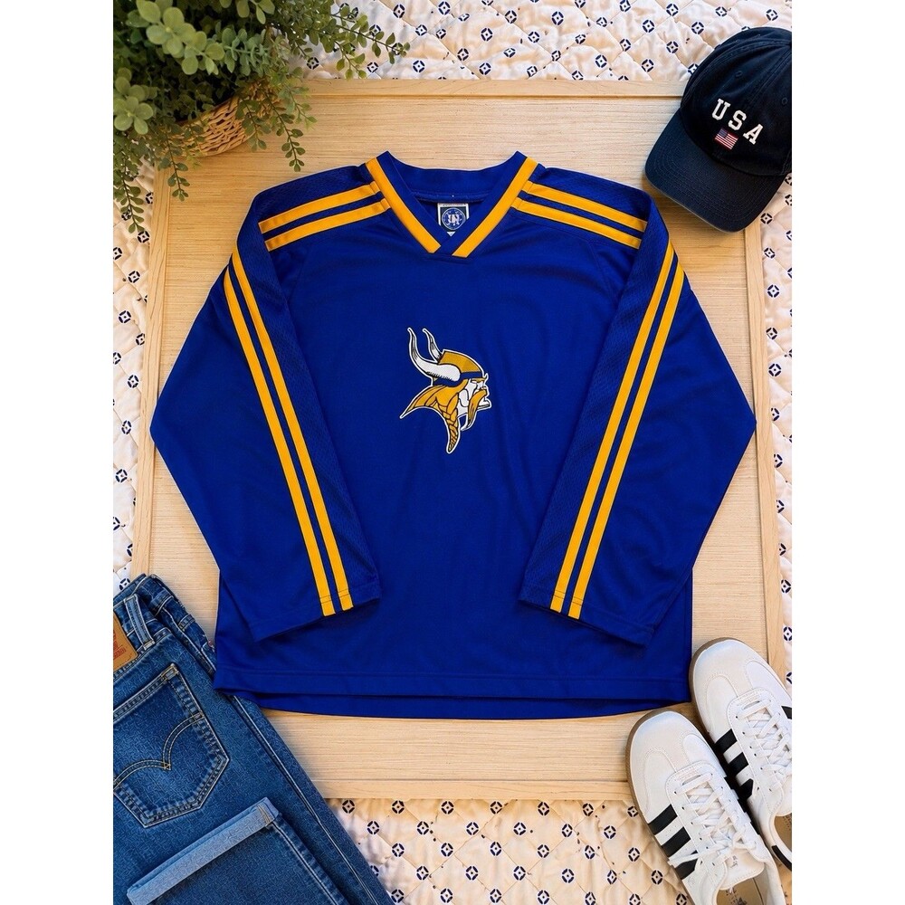 Pro Tuff Minnesota Vikings NFL Boys XL Jersey Purple Gold Football